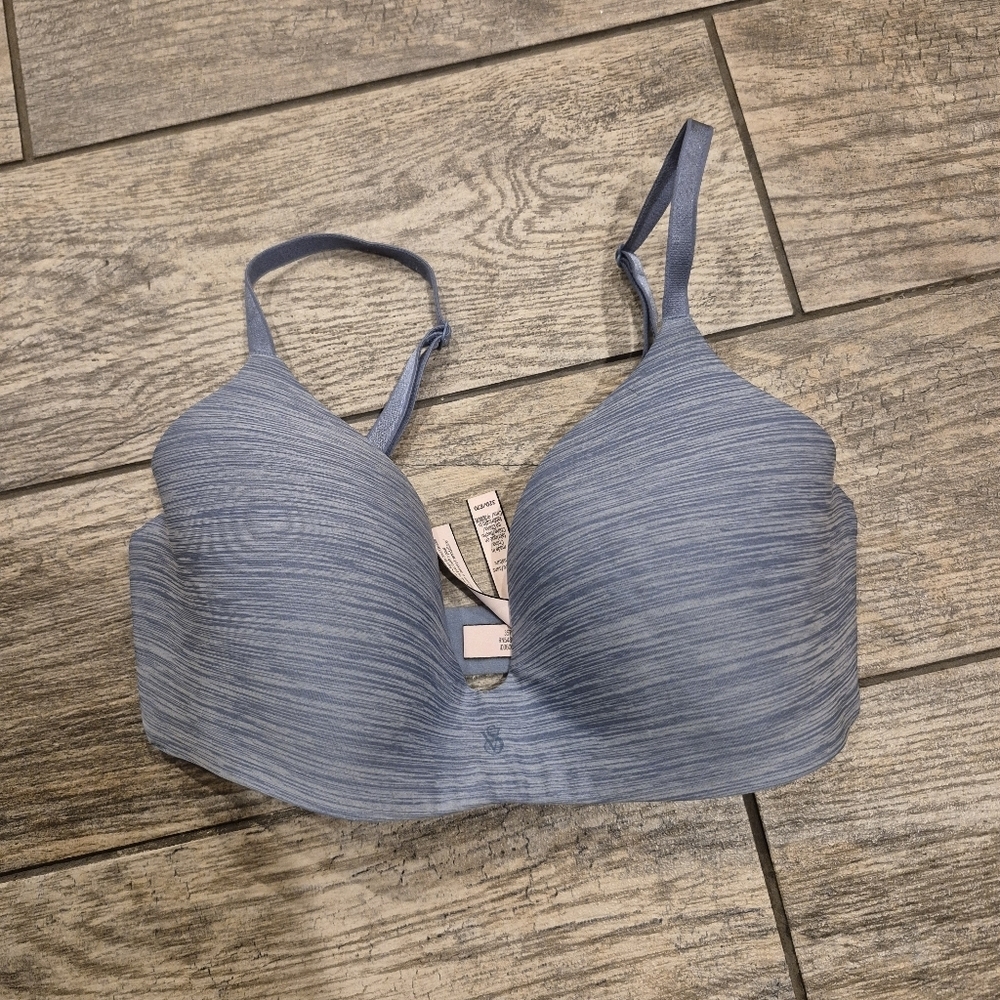 Victoria's Secret Lightly Lined Wireless T-Shirt Bra Blue Marl 32D